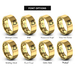 font options for inside engraving on gold throttle rings