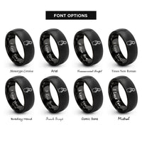 font options for inside engraving on black throw bag rings