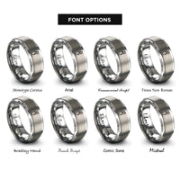 font options for inside engraving on gray throw bag rings