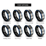 font options for inside engraving on black & blue & gray throwing axe target rings