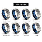 font options for inside engraving on blue & gray throwing knife target rings