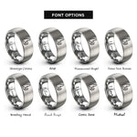 font options for inside engraving on silver thumb pick rings