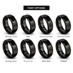 font options for inside engraving on black thumbs up rings