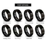 font options for inside engraving on black thunderstorm rings