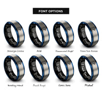 font options for inside engraving on black & blue & grey thurisaz rings