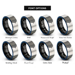 font options for inside engraving on black & blue & gray thurisaz rings