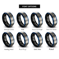 font options for inside engraving on black & blue & silver thurisaz rings