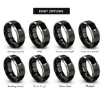 font options for inside engraving on black & grey thurisaz rings