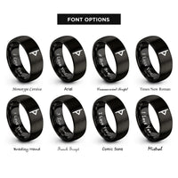 font options for inside engraving on black thurisaz rings