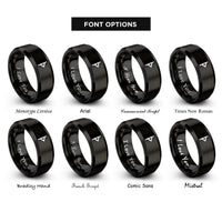 font options for inside engraving on black thurisaz rings
