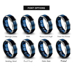 font options for inside engraving on blue & silver thurisaz rings