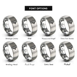 font options for inside engraving on silver thurisaz rings