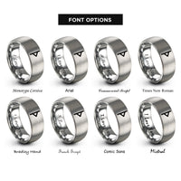 font options for inside engraving on silver thurisaz rings