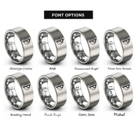 font options for inside engraving on gray thurisaz rings