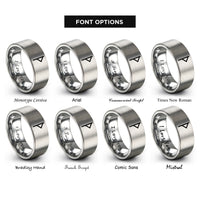 font options for inside engraving on grey thurisaz rings