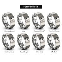 font options for inside engraving on grey thurisaz rings