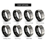 font options for inside engraving on black & gray thurisaz rune upright rings