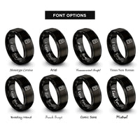 font options for inside engraving on black thurisaz rune upright rings