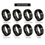 font options for inside engraving on black thyme stem rings