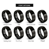 font options for inside engraving on black thyme stem rings