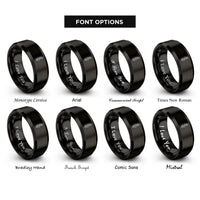 font options for inside engraving on black thyme stem rings
