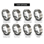 font options for inside engraving on gray thyme stem rings