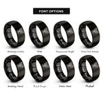 font options for inside engraving on black ti leaf rings