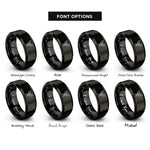 font options for inside engraving on black ti leaf rings