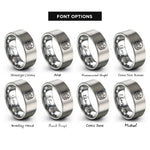 font options for inside engraving on silver tidepools starfish rings
