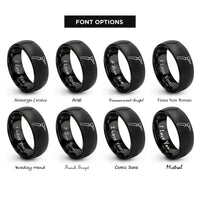 font options for inside engraving on black tig torch rings