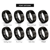 font options for inside engraving on black tig torch rings