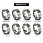 font options for inside engraving on silver tig torch rings