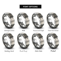 font options for inside engraving on silver tig torch rings