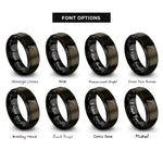 font options for inside engraving on gunmetal & black tig torch rings