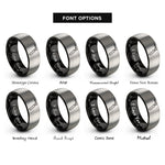 font options for inside engraving on black & gray tig welding torch rings