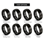 font options for inside engraving on black tig welding torch rings