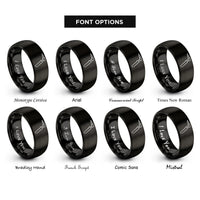 font options for inside engraving on black tig welding torch rings