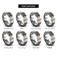 font options for inside engraving on gray tig welding torch rings