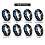 font options for inside engraving on black & blue & silver tiger rings
