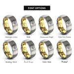 font options for inside engraving on gold & grey tiger rings
