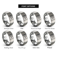 font options for inside engraving on silver tiger rings