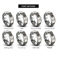 font options for inside engraving on grey tiger rings