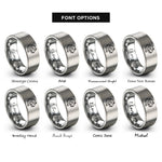 font options for inside engraving on gray tiger rings