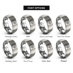 font options for inside engraving on gray tiger rings