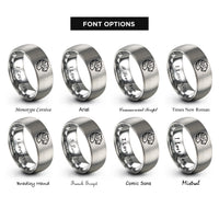 font options for inside engraving on gray tiger rings