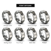 font options for inside engraving on silver tiger rings