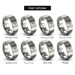 font options for inside engraving on gray tiger rings