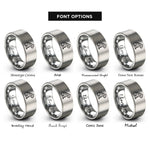 font options for inside engraving on grey tiger rings