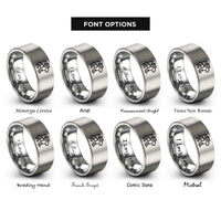font options for inside engraving on gray tiger rings