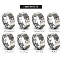 font options for inside engraving on silver tiger rings